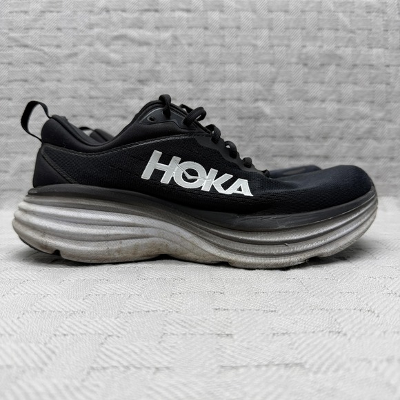 Hoka One One Shoes - Hoka‎ One One Bondi 8 Shoes Womens Size 8 Black Running Wide 1127954 BWHT